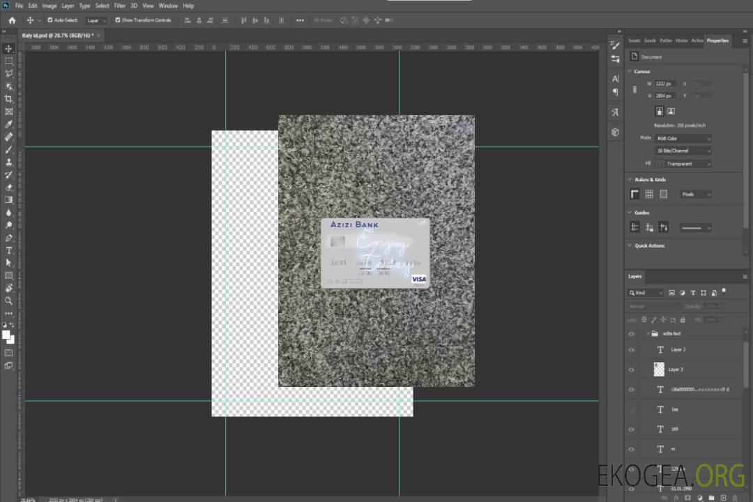 Afghanistan Azizi Bank carte visa photolook recto template